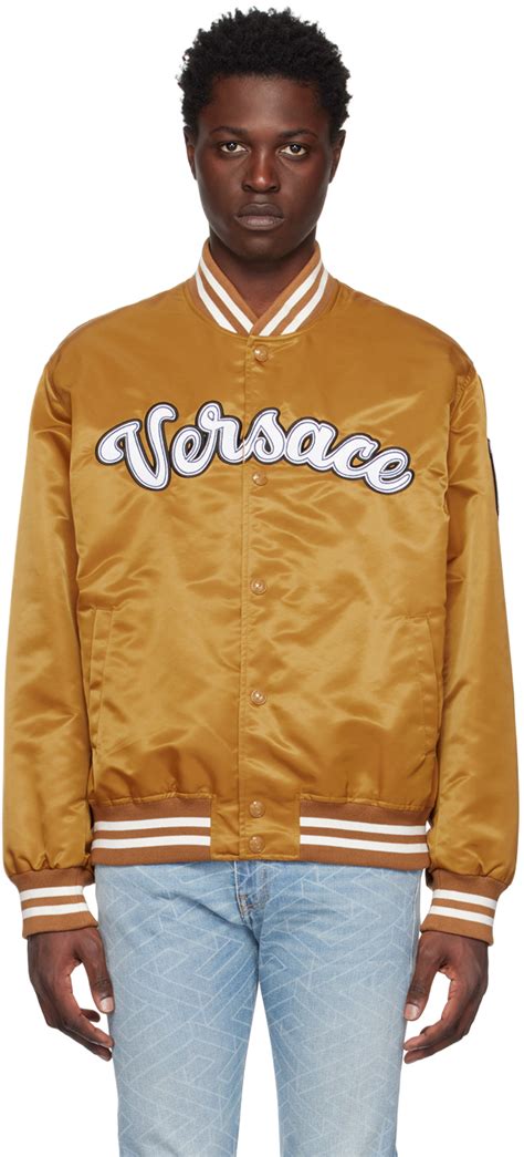 designer bomber jacket versace|Versace varsity bomber jacket.